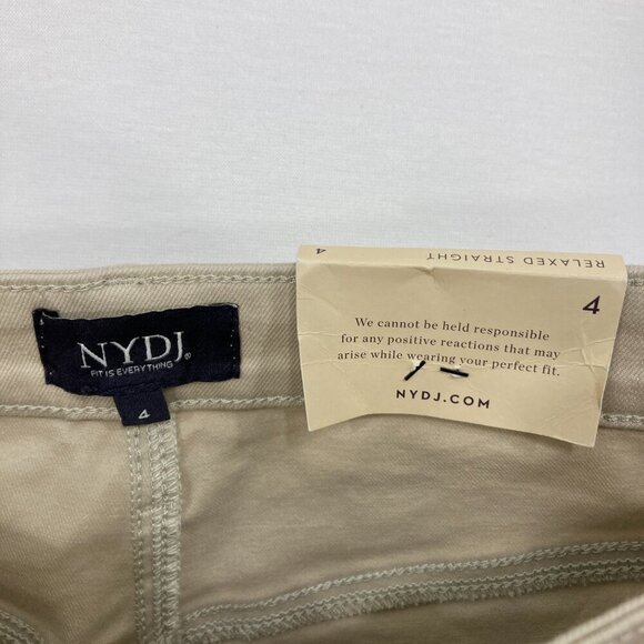 New NYDJ size 4 Cream Tan Relaxed Straight Leg Jeans - Picture 2 of 11